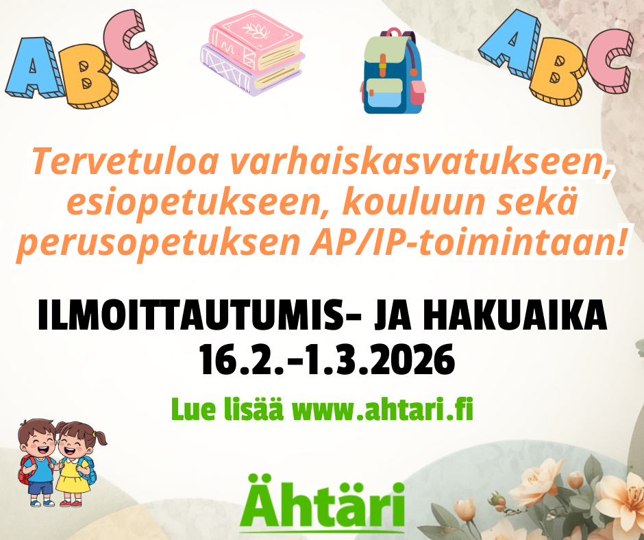 Varhaiskasvatukseen kouluun Haku 2026