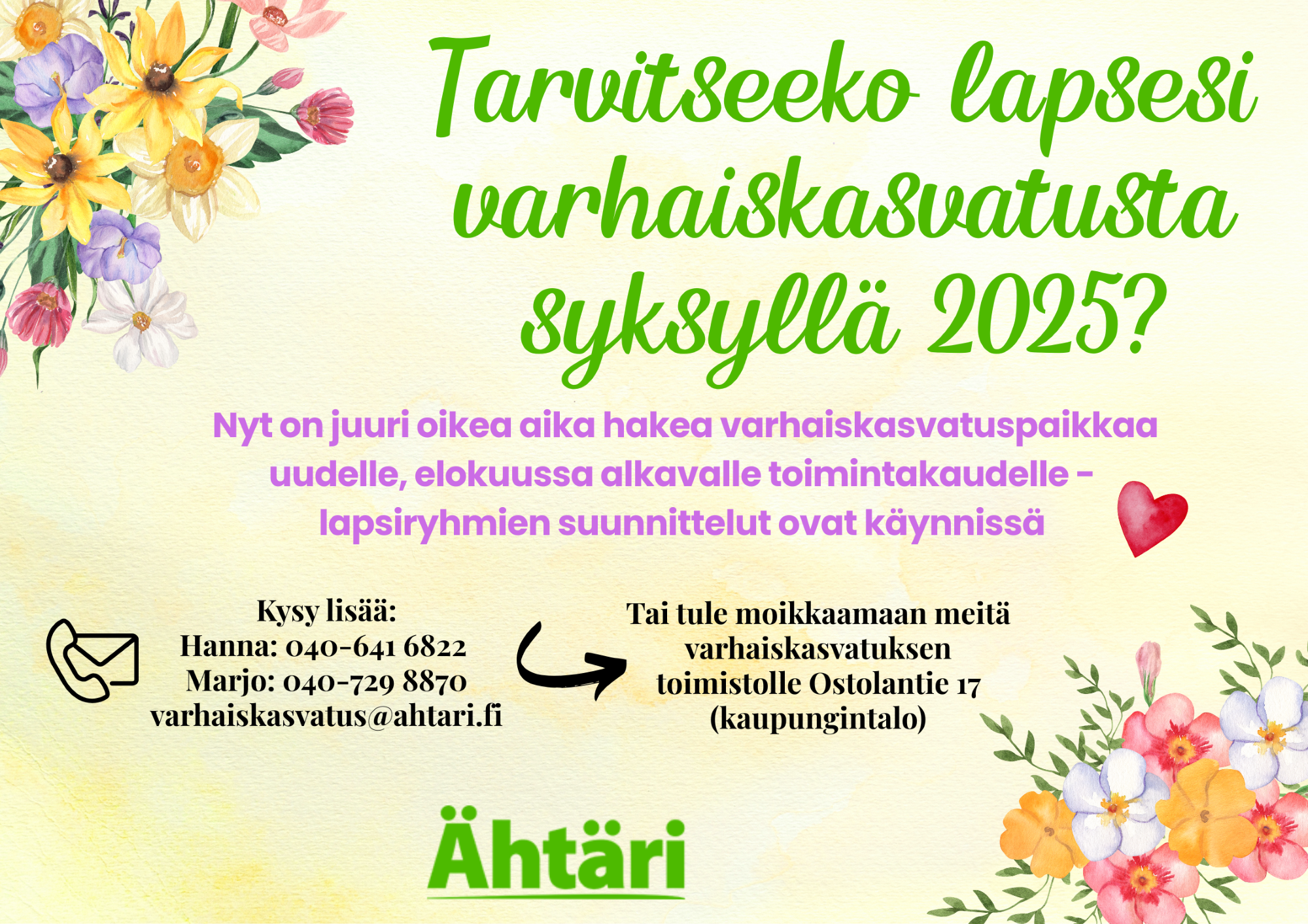varhaiskasvatus syksy 2025 pienennetty